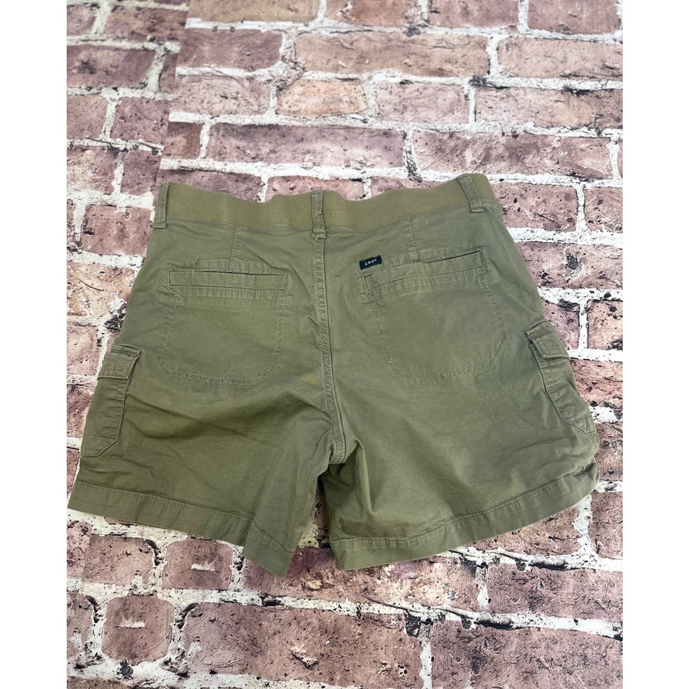 Lee Relaxed Fit Mid Rise Cargo Shorts Olive Green Women's Size 10 Summer Staple - Picture 4 of 13